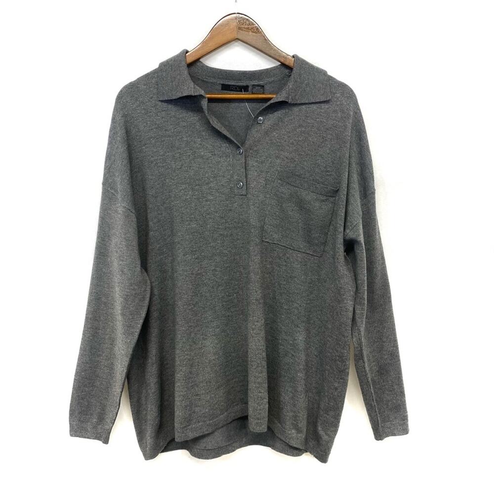 RDI | Gray Oversized Polo Sweater